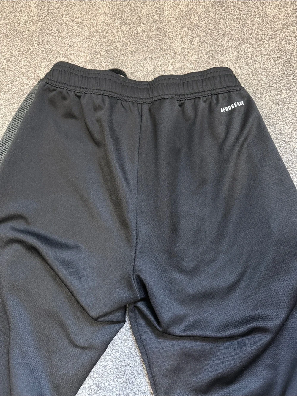 adidas Black Men's Jogger Soccer Sweatpants with Gray Side Stripes